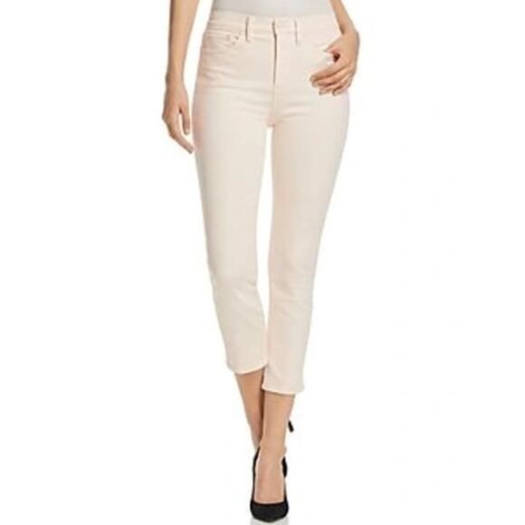 Tory Burch Mid Rise Alexa Cropped Skinny Jeans Denim White Women's Size 26 - Picture 2 of 11